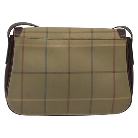 Burberrys Nova Check Shoulder Bag Canvas Brown Gold Auth BA1556