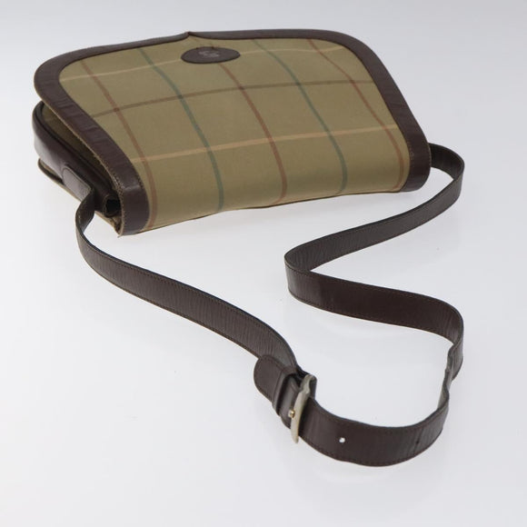 Burberrys Nova Check Shoulder Bag Canvas Brown Gold Auth BA1556