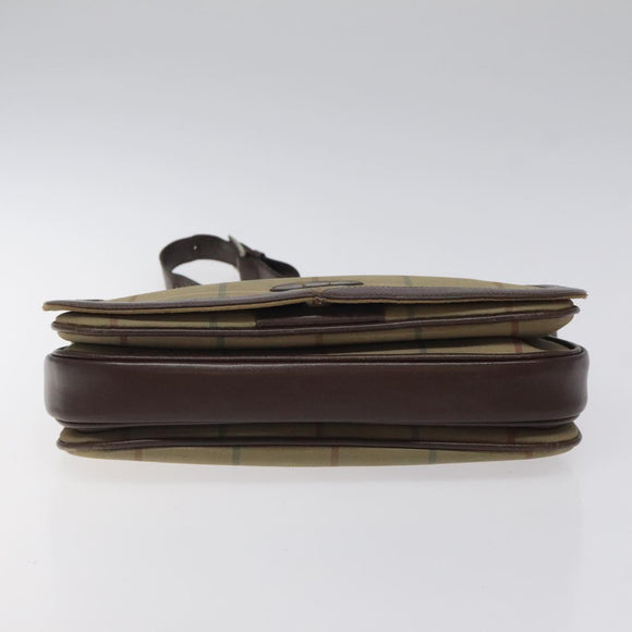 Burberrys Nova Check Shoulder Bag Canvas Brown Gold Auth BA1556