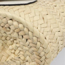 Chloe Basket Bag Hand Bag Raffia Beige White Auth BA15563V-10