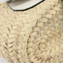 Chloe Basket Bag Hand Bag Raffia Beige White Auth BA15563V-11
