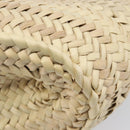 Chloe Basket Bag Hand Bag Raffia Beige White Auth BA15563V-12