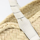 Chloe Basket Bag Hand Bag Raffia Beige White Auth BA15563V-14