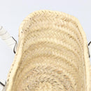 Chloe Basket Bag Hand Bag Raffia Beige White Auth BA15563V-20