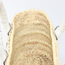 Chloe Basket Bag Hand Bag Raffia Beige White Auth BA15563V-21