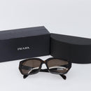 PRADA Sunglasses Plastic Black Gold Tone Auth BA15566V-15
