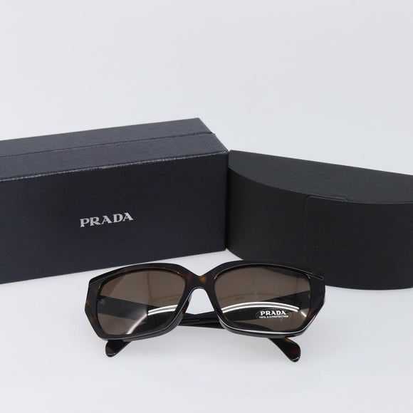 PRADA Sunglasses Plastic Black Gold Tone Auth BA15566V
