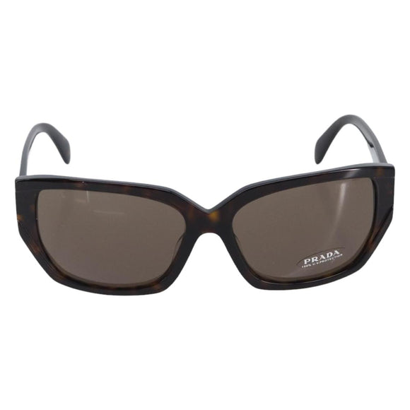 PRADA Sunglasses Plastic Black Gold Tone Auth BA15566V