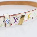 LOUIS VUITTON Monogram Multicolor Ceinture Carre Belt White M9272 Auth BA15567-6