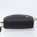 BALLY Chain Shoulder Bag Leather Black Gold Tone Auth BA15568A-10