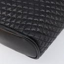 BALLY Chain Shoulder Bag Leather Black Gold Tone Auth BA15568A-12