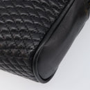 BALLY Chain Shoulder Bag Leather Black Gold Tone Auth BA15568A-13