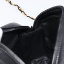 BALLY Chain Shoulder Bag Leather Black Gold Tone Auth BA15568A-19