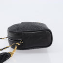BALLY Chain Shoulder Bag Leather Black Gold Tone Auth BA15568A-5