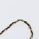 BALLY Chain Shoulder Bag Leather Black Gold Tone Auth BA15568A-9