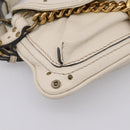 Chloe Paddington Shoulder Bag Leather Outlet White Gold Tone Auth BA15569V-11
