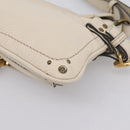 Chloe Paddington Shoulder Bag Leather Outlet White Gold Tone Auth BA15569V-12