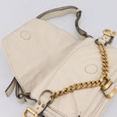 Chloe Paddington Shoulder Bag Leather Outlet White Gold Tone Auth BA15569V-14