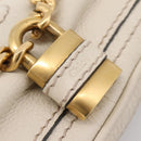 Chloe Paddington Shoulder Bag Leather Outlet White Gold Tone Auth BA15569V-16