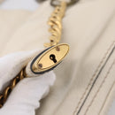 Chloe Paddington Shoulder Bag Leather Outlet White Gold Tone Auth BA15569V-17