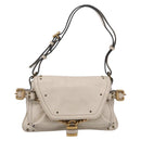 Chloe Paddington Shoulder Bag Leather Outlet White Gold Tone Auth BA15569V-2