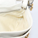 Chloe Paddington Shoulder Bag Leather Outlet White Gold Tone Auth BA15569V-21