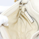 Chloe Paddington Shoulder Bag Leather Outlet White Gold Tone Auth BA15569V-22