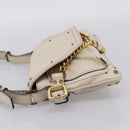 Chloe Paddington Shoulder Bag Leather Outlet White Gold Tone Auth BA15569V-4