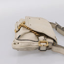 Chloe Paddington Shoulder Bag Leather Outlet White Gold Tone Auth BA15569V-5