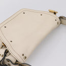 Chloe Paddington Shoulder Bag Leather Outlet White Gold Tone Auth BA15569V-6