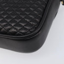 BALLY Chain Shoulder Bag Leather Black Gold Tone Auth BA15570A-11