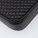 BALLY Chain Shoulder Bag Leather Black Gold Tone Auth BA15570A-14