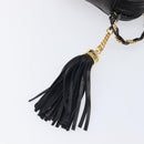 BALLY Chain Shoulder Bag Leather Black Gold Tone Auth BA15570A-15
