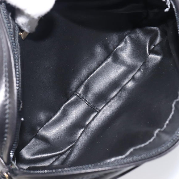 BALLY Chain Shoulder Bag Leather Black Gold Tone Auth BA15570A
