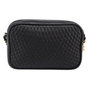 BALLY Chain Shoulder Bag Leather Black Gold Tone Auth BA15570A-3