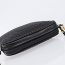 BALLY Chain Shoulder Bag Leather Black Gold Tone Auth BA15570A-6