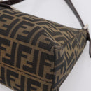FENDI Zucca Canvas Mamma Baguette Shoulder Bag Black Silver Auth BA15572A-15