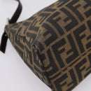 FENDI Zucca Canvas Mamma Baguette Shoulder Bag Black Silver Auth BA15572A-16