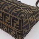 FENDI Zucca Canvas Mamma Baguette Shoulder Bag Black Silver Auth BA15572A-17