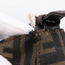 FENDI Zucca Canvas Mamma Baguette Shoulder Bag Black Silver Auth BA15572A-20