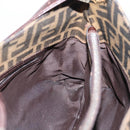 FENDI Zucca Canvas Mamma Baguette Shoulder Bag Black Silver Auth BA15572A-23