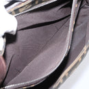 FENDI Zucca Canvas Mamma Baguette Shoulder Bag Black Silver Auth BA15572A-28
