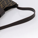 FENDI Zucca Canvas Mamma Baguette Shoulder Bag Black Silver Auth BA15572A-7