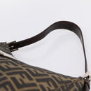 FENDI Zucca Canvas Mamma Baguette Shoulder Bag Black Silver Auth BA15572A-14