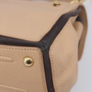 SAINT LAURENT Muse To Hand Bag Leather 2way Beige Gold Tone 283761 Auth BA15574A-15