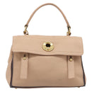 SAINT LAURENT Muse To Hand Bag Leather 2way Beige Gold Tone 283761 Auth BA15574A-2