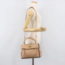 SAINT LAURENT Muse To Hand Bag Leather 2way Beige Gold Tone 283761 Auth BA15574A-30