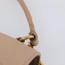 SAINT LAURENT Muse To Hand Bag Leather 2way Beige Gold Tone 283761 Auth BA15574A-9