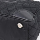 CHANEL Matelasse Hand Bag Nylon Black Silver CC Auth BA15575A-10