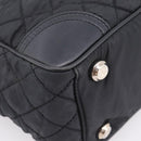 CHANEL Matelasse Hand Bag Nylon Black Silver CC Auth BA15575A-11